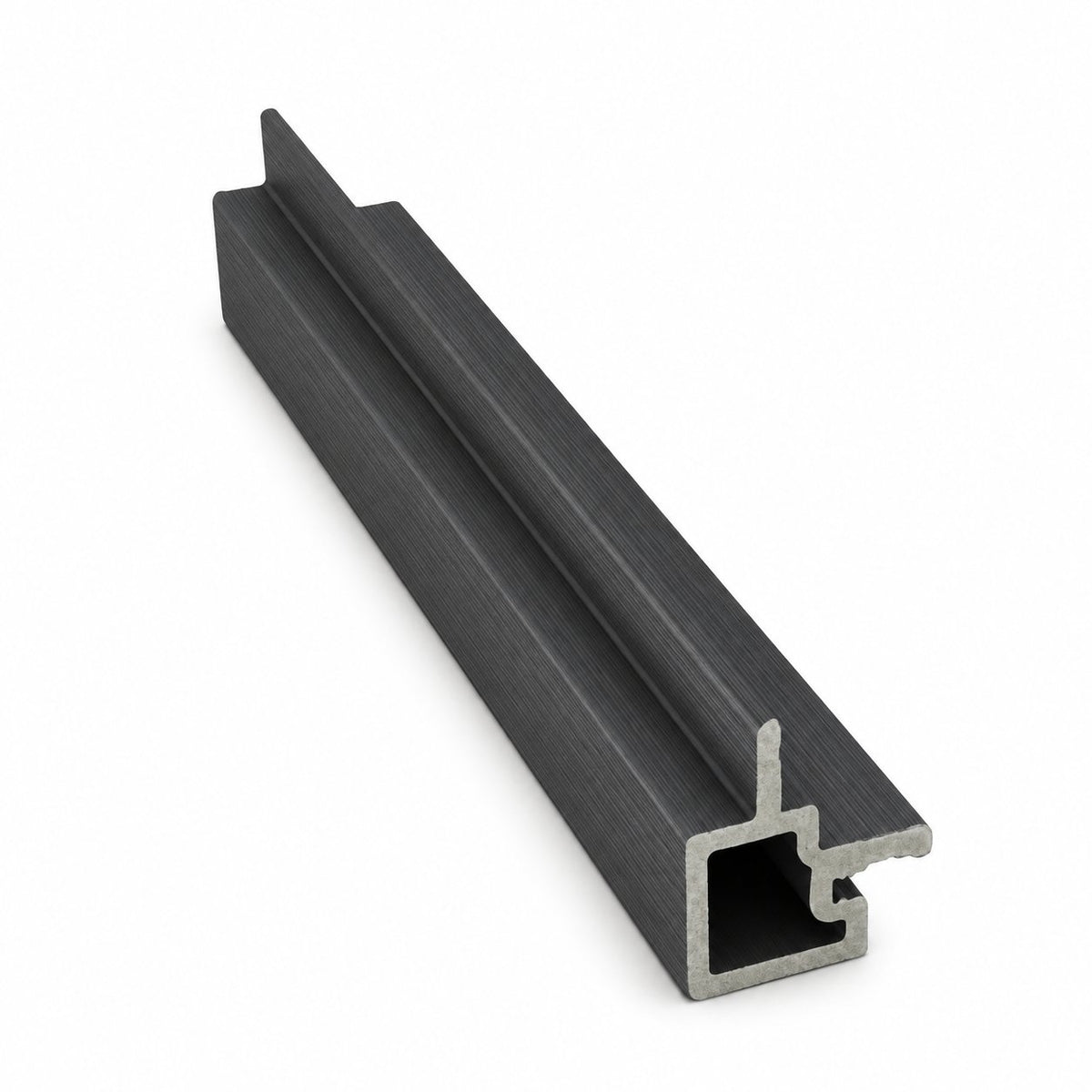 Anthracite Grey male-to-female external corner — Prestige slatted cladding