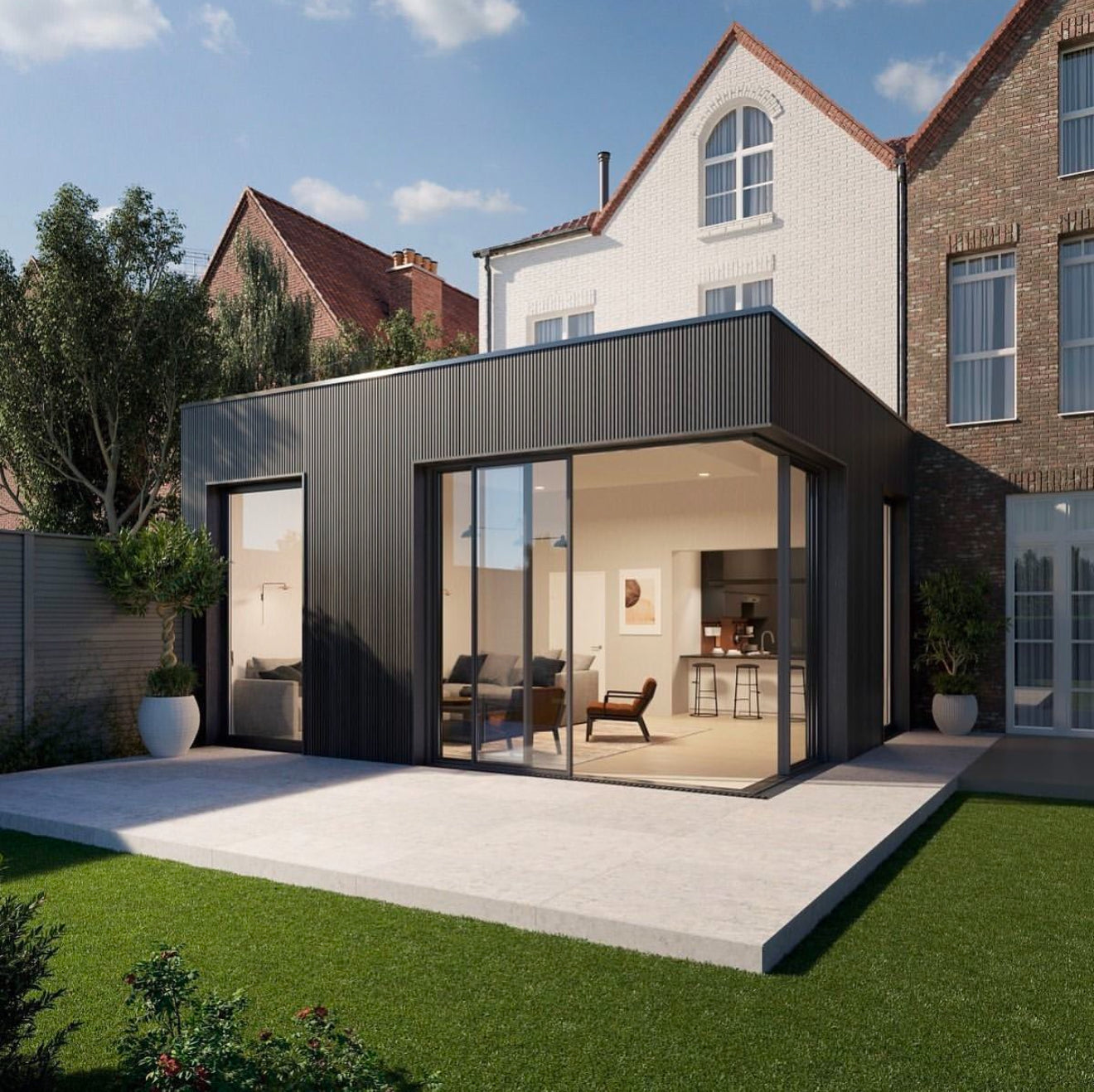 Charcoal Black Composite Slatted Cladding