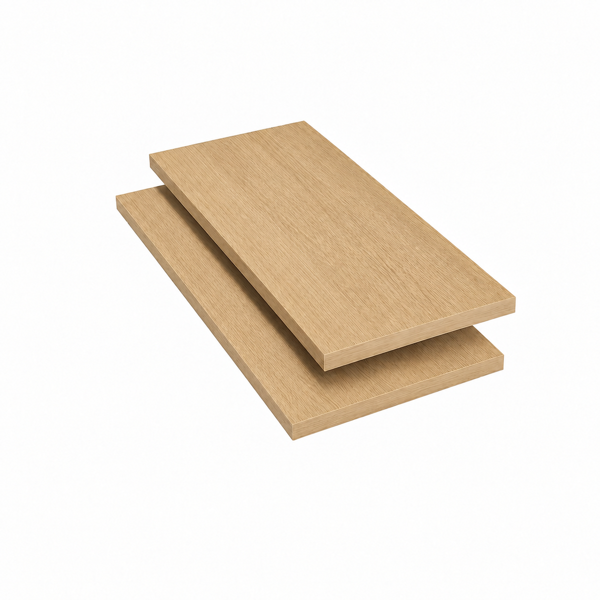 Natural Oak capped composite fascia boards showing both faces