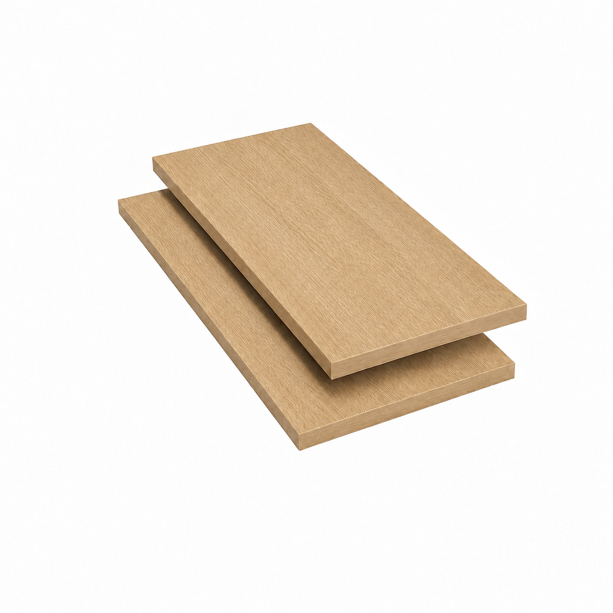 Natural Oak capped composite fascia boards showing both faces