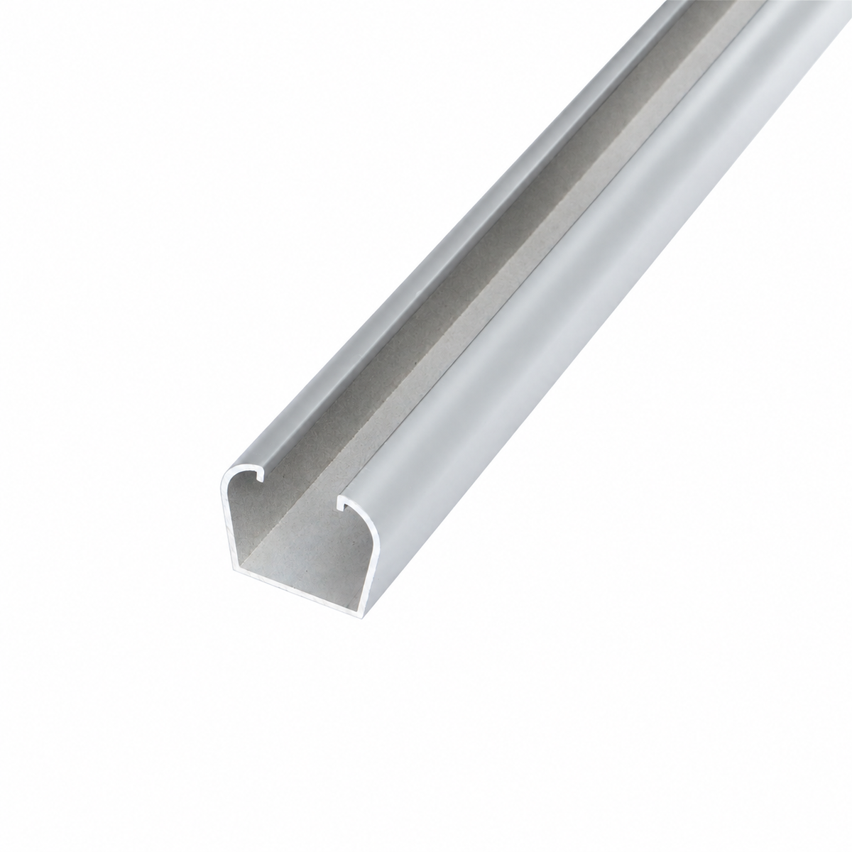 Light concrete grey aluminium U channel, illustrative finish