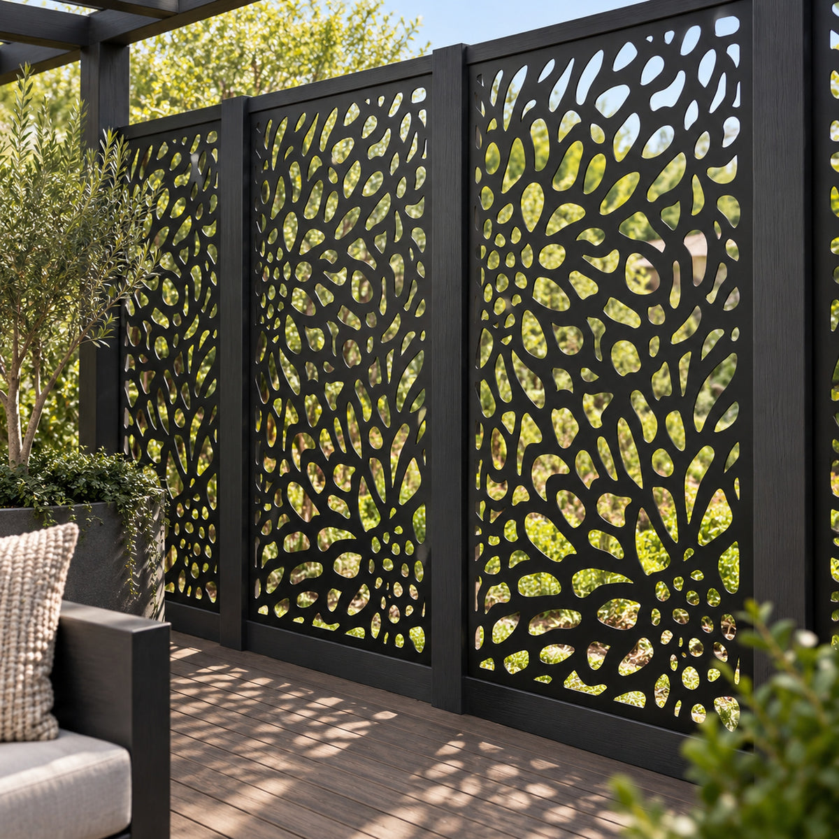 Single option Decorative Composite Screen - Corolla - 1830 x 900mm — installed detail visualisation