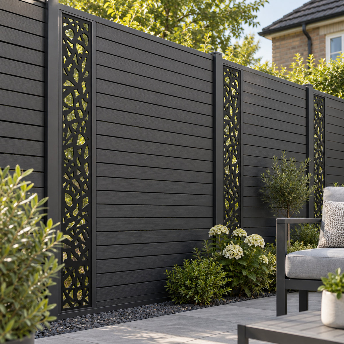 Single option Decorative Composite Screen - Ivy - 1830 x 300mm — installed project visualisation