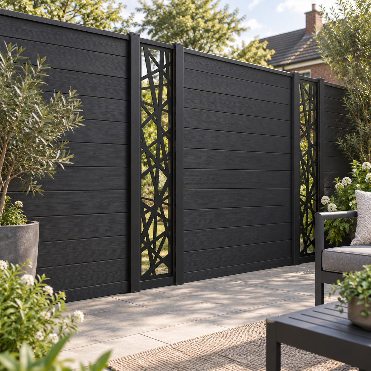 Single option Decorative Composite Screen - Prism - 1830 x 300mm — installed project visualisation