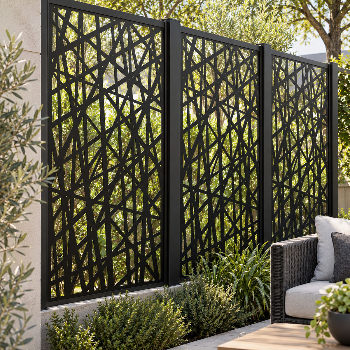 Single option Decorative Composite Screen - Prism - 1830 x 900mm — installed detail visualisation