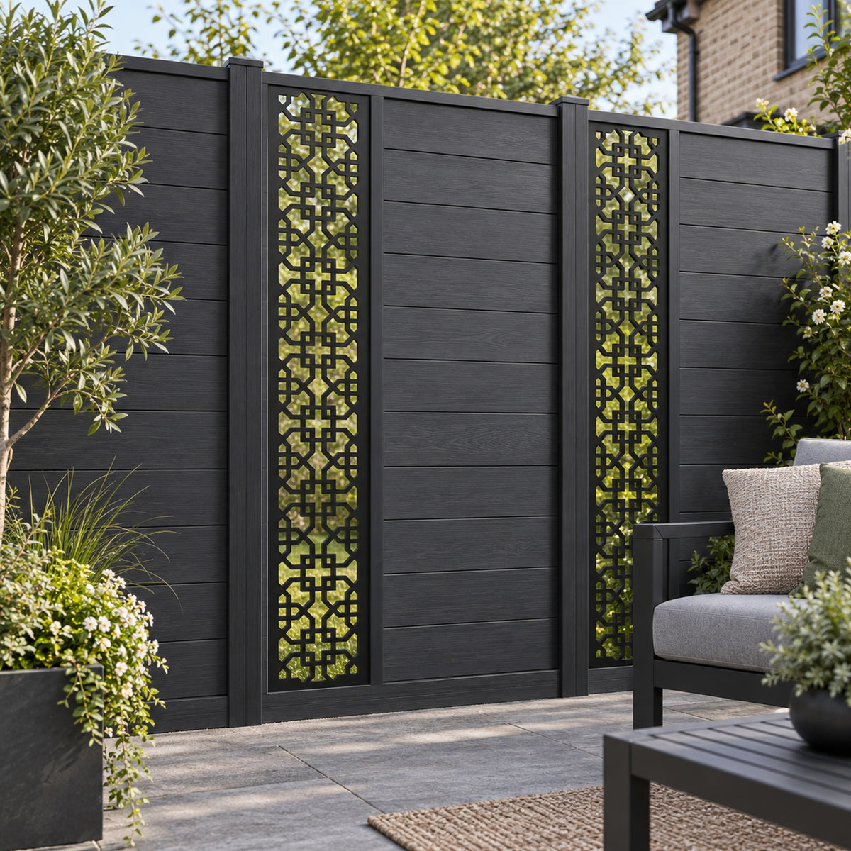 Single option Decorative Composite Screen - Sanctuary - 1830 x 300mm — installed project visualisation