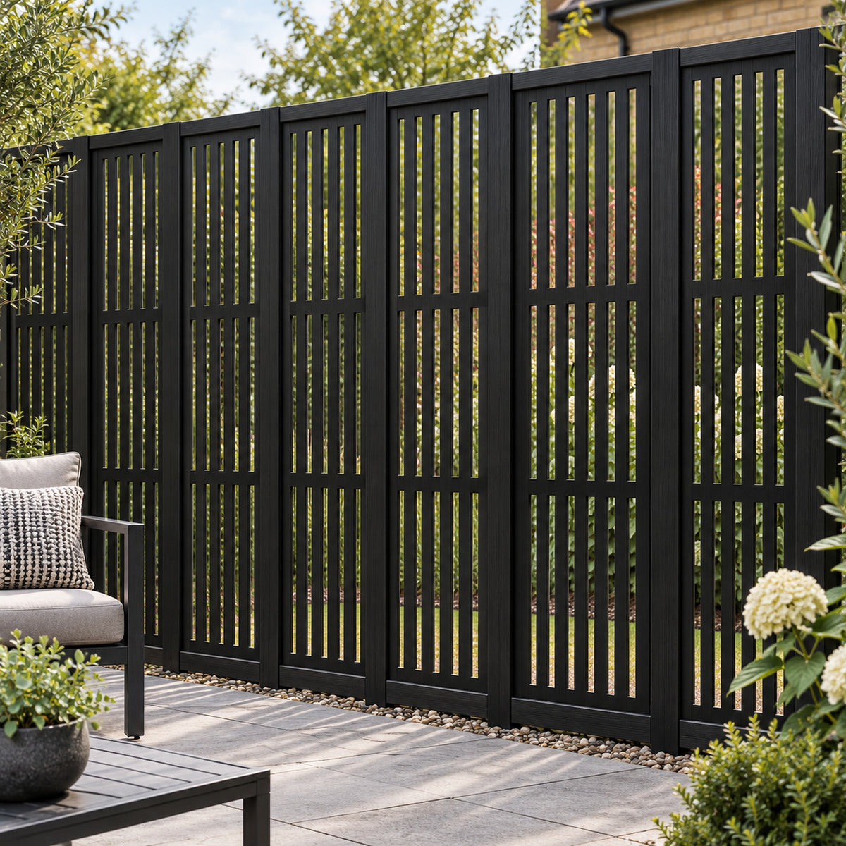 Single option Decorative Composite Screen - Slatted - 1830 x 300mm — installed project visualisation