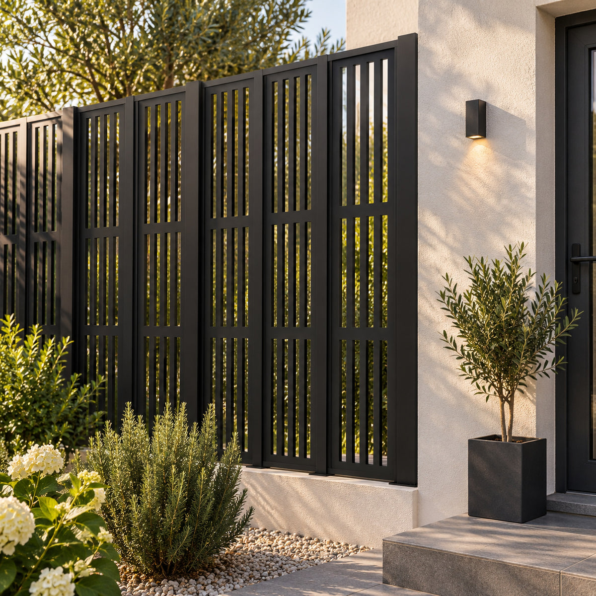 Single option Decorative Composite Screen - Slatted - 1830 x 300mm — installed project visualisation