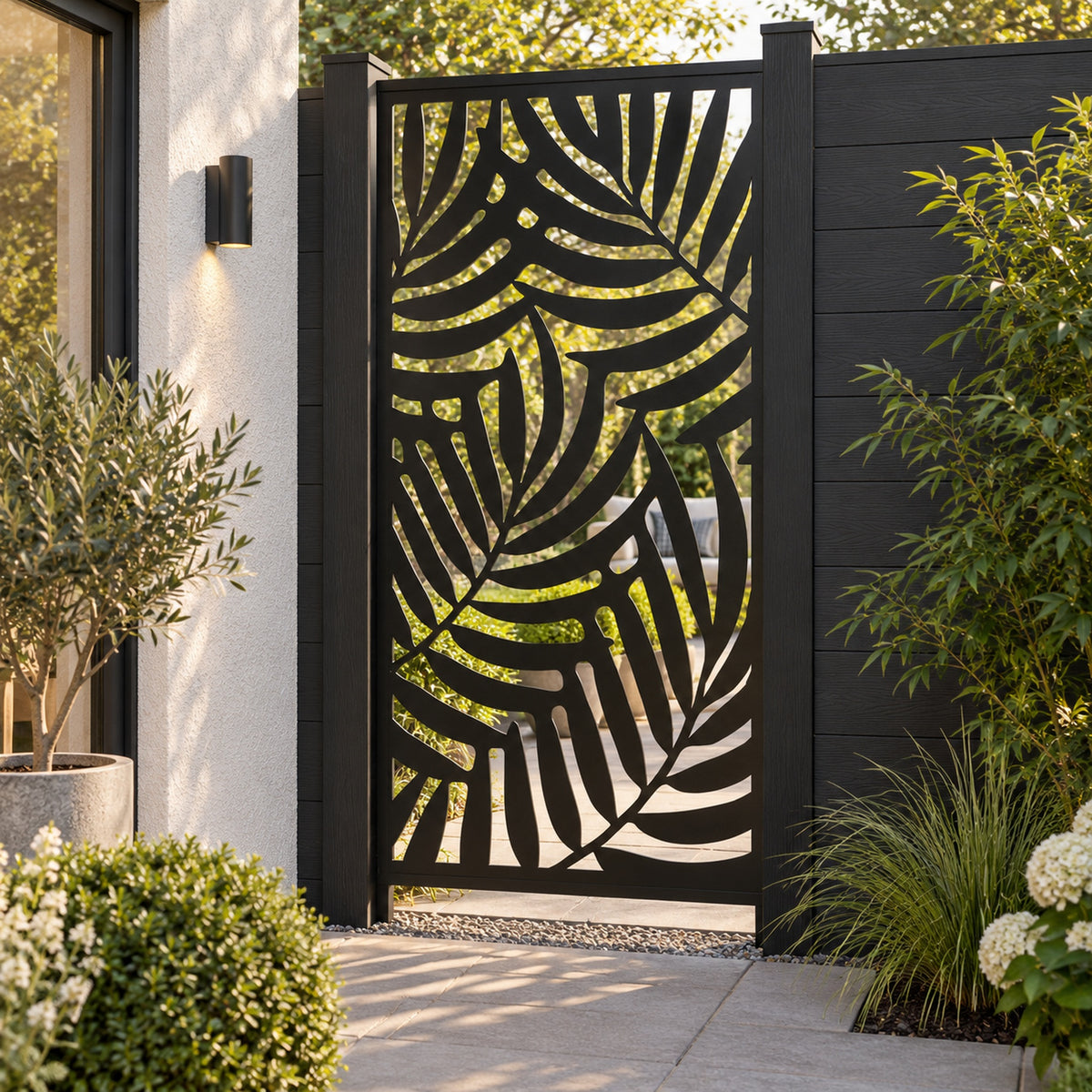 Single option Decorative Composite Screen - Tropical - 1830 x 900mm — installed project visualisation