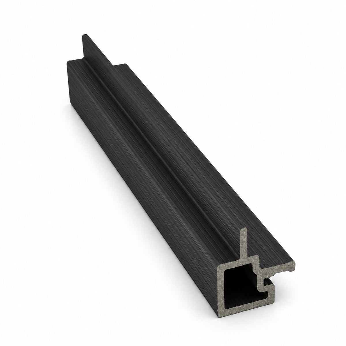 Charcoal Black male-to-female external corner — Prestige slatted cladding