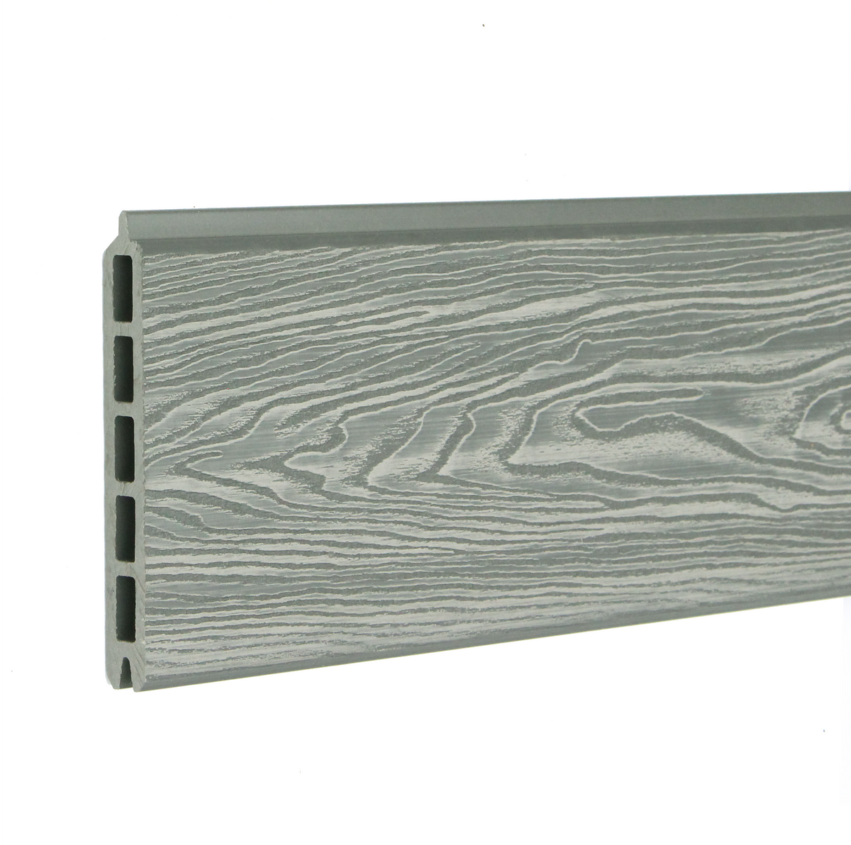 Sage Signature woodgrain composite fence board — board detail and embossed texture