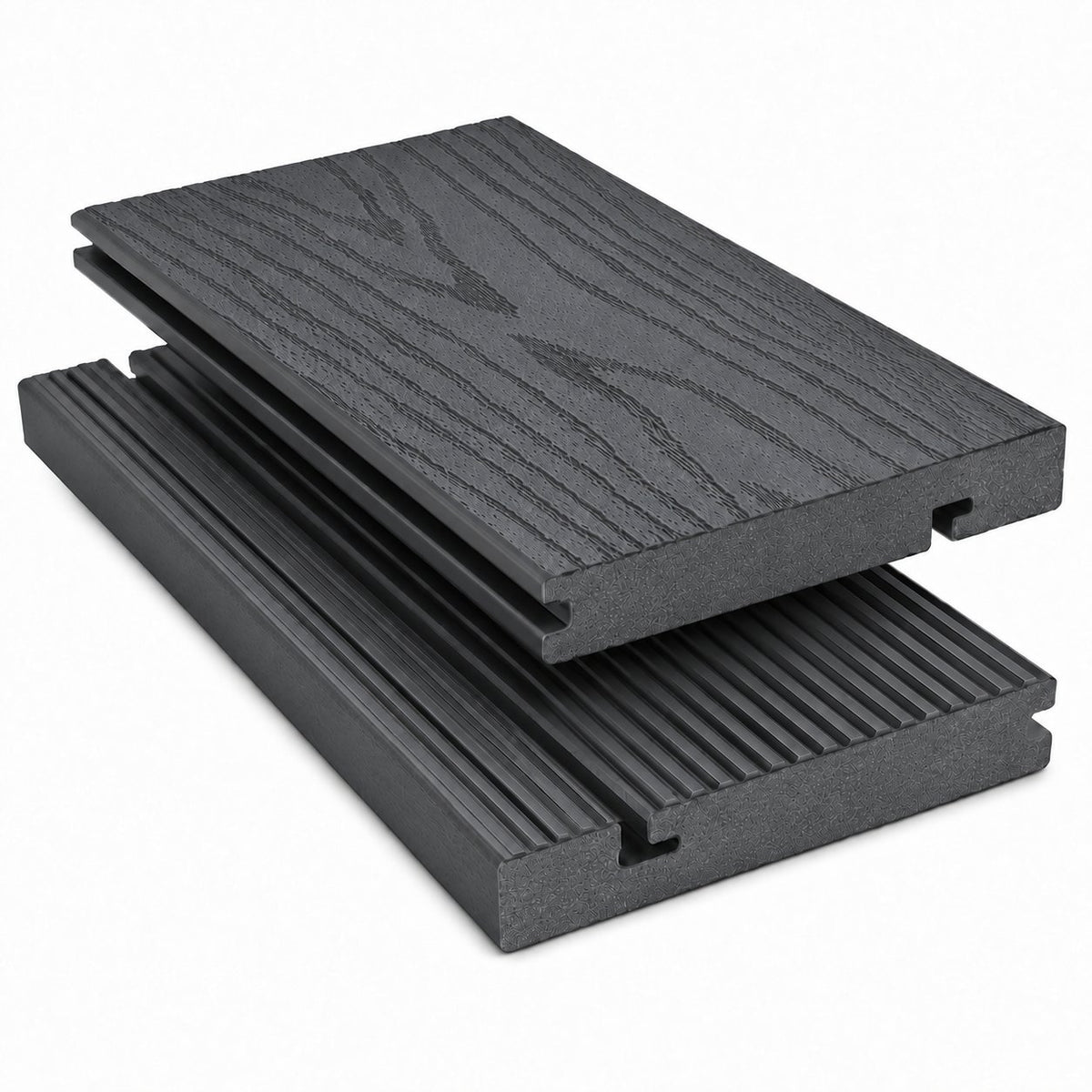 Prestige solid composite decking edge board — graphite
