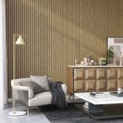Natural Oak Acoustic Wall Panelling Lounge