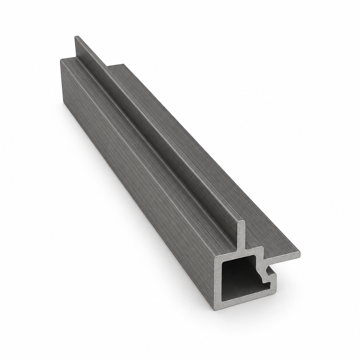 Graphite Grey male-to-female external corner — Prestige slatted cladding