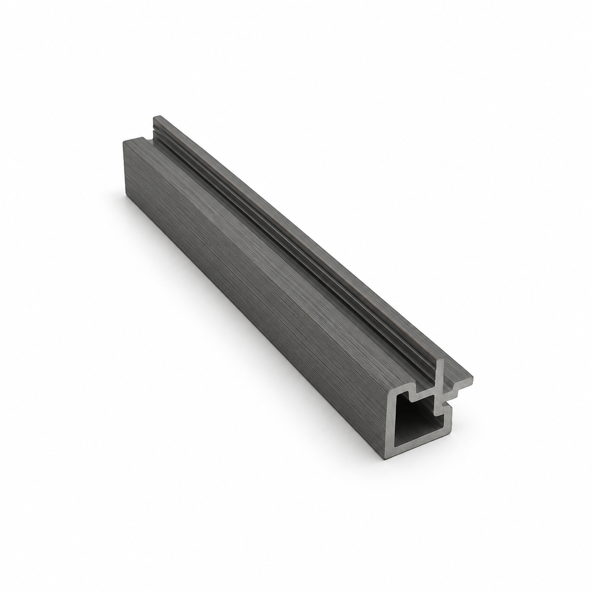 Graphite Grey female-to-female external corner — Prestige slatted cladding