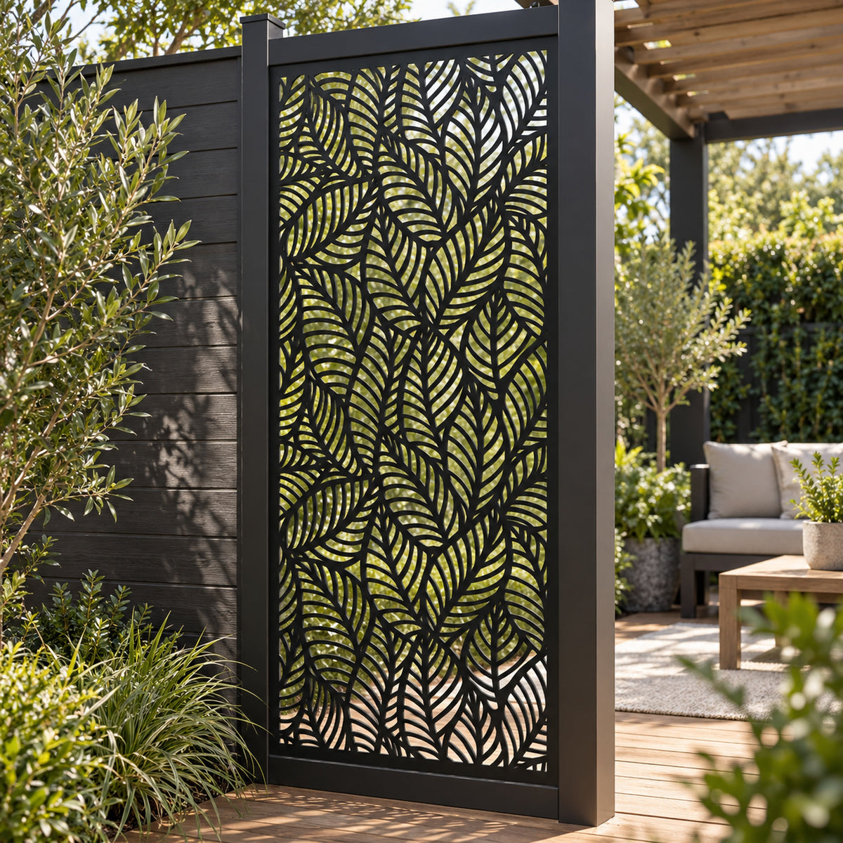 Single option Decorative Composite Screen - Fauna - 1830 x 900mm — installed detail visualisation