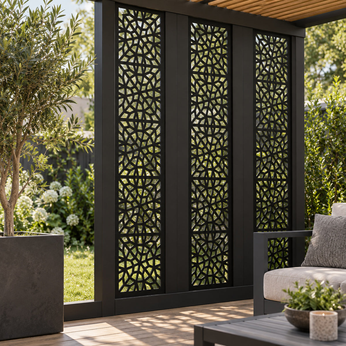 Single option Decorative Composite Screen - Mosaic - 1830 x 300mm — installed detail visualisation