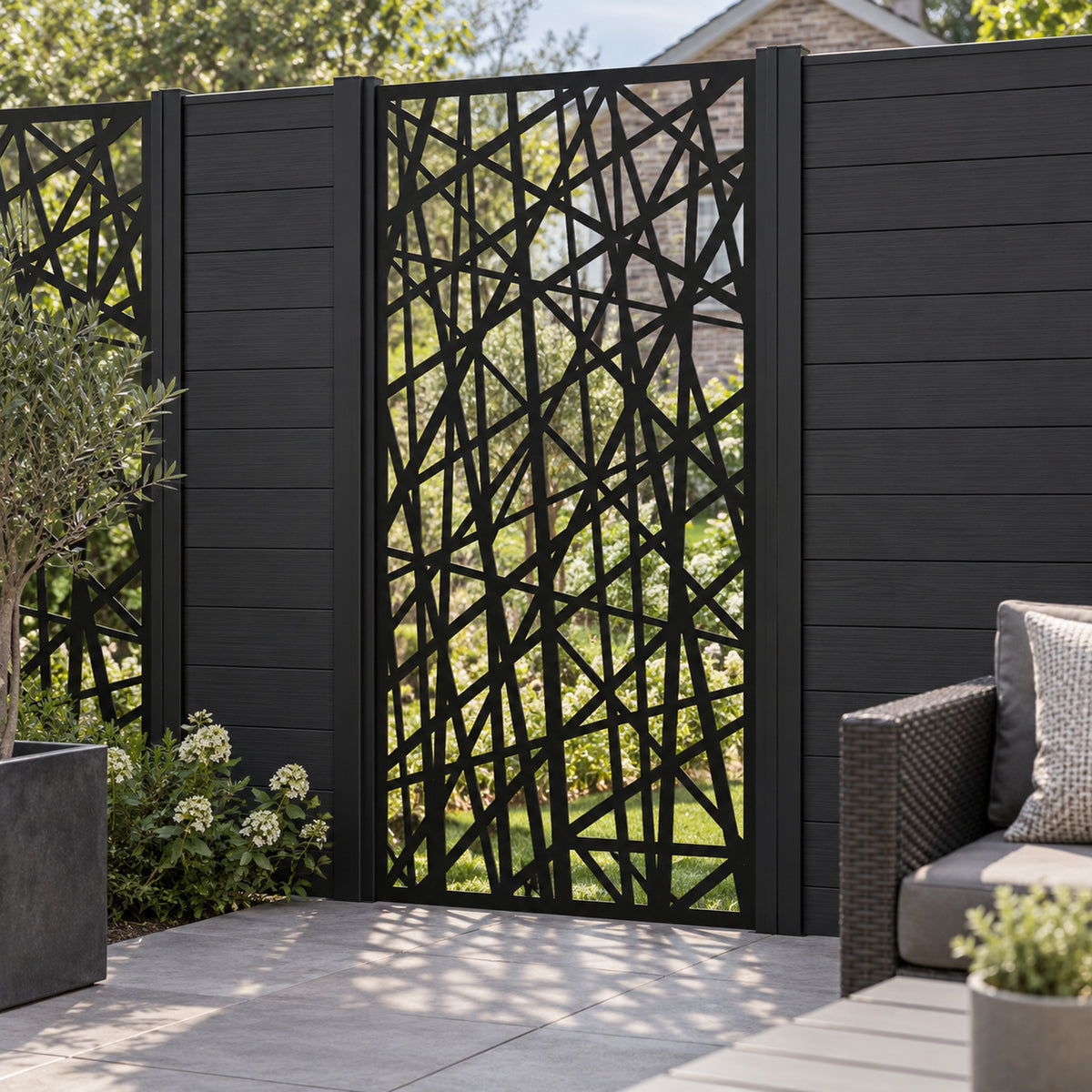 Single option Decorative Composite Screen - Prism - 1830 x 900mm — installed project visualisation
