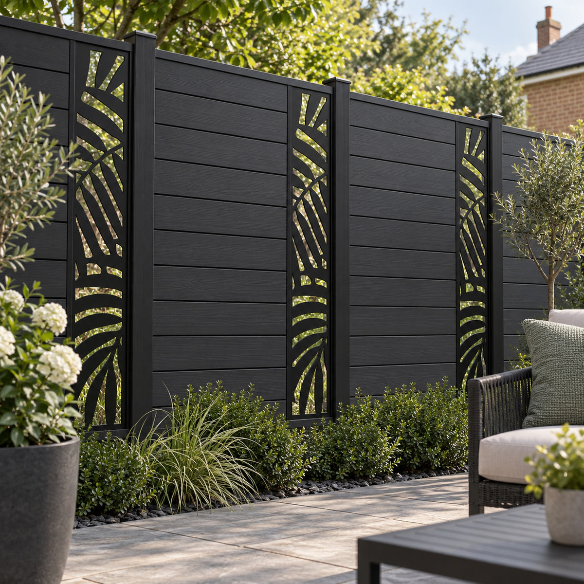 Single option Decorative Composite Screen - Tropical - 1830 x 300mm — installed project visualisation