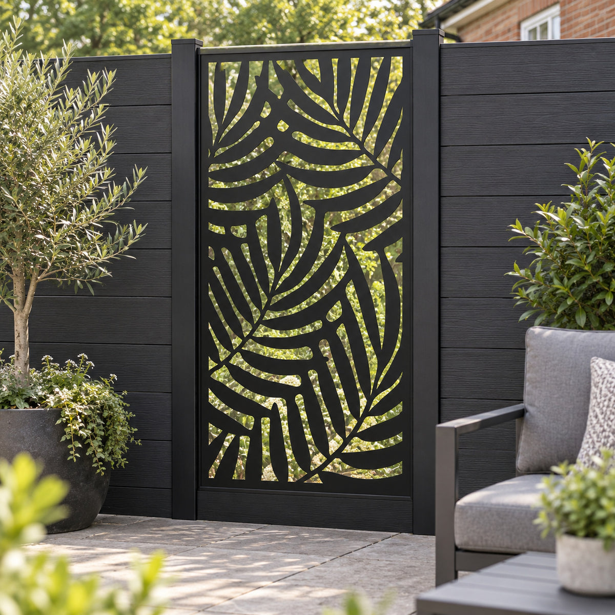 Single option Decorative Composite Screen - Tropical - 1830 x 900mm — installed project visualisation