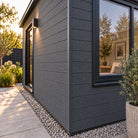 Anthracite Grey angle trim on a finished exterior — design visualisation