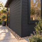 Charcoal Black angle trim on a finished exterior — design visualisation