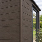Chocolate angle trim on a garden building — design visualisation
