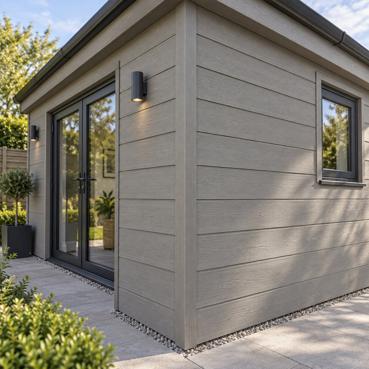 Driftwood Prestige 50 x 50mm angle trim — installed architectural visualisation