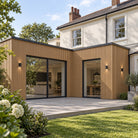 Natural Oak Prestige slatted INTERNAL corner trim — installed architectural visualisation