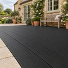 Charcoal Black Prestige standard decking — different projects — installed detail visualisation