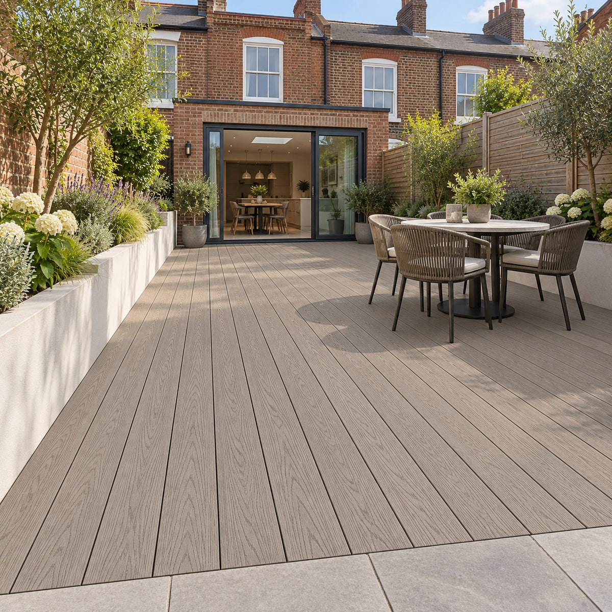 Driftwood Prestige standard decking — different projects — installed project visualisation