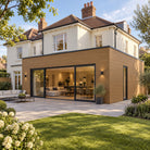 Teak Prestige woodgrain shiplap — installed architectural visualisation