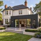 Charcoal Black Signature woodgrain shiplap — installed architectural visualisation
