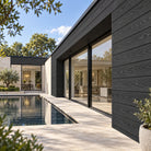 Charcoal Black Signature woodgrain shiplap — installed architectural visualisation